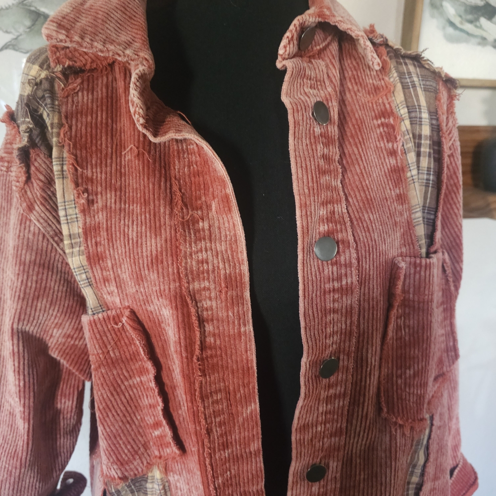 POL Red Corduroy Utility Jacket